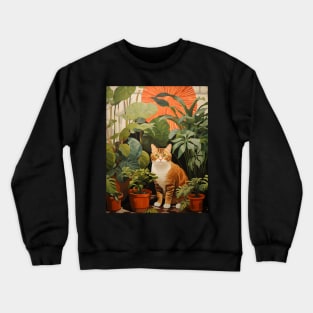 Purrfect Harmony: Cats and Plants Crewneck Sweatshirt